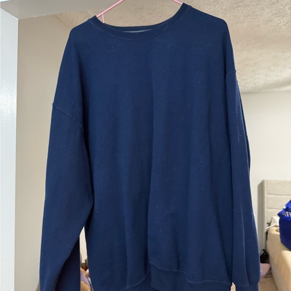 Fruit of the Loom Men's Deep Blue Crewneck Sweater - Picture 1 of 3